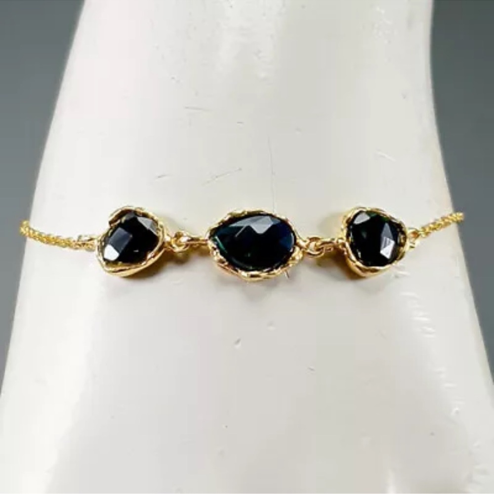 jewelry gemstone Black Opal Bracelet 925 Sterling Silver  7"/BR10954